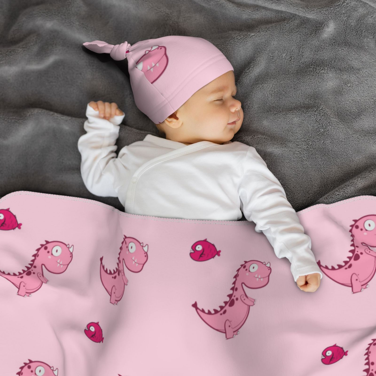 Baby Beanie Swaddle Blanket Set