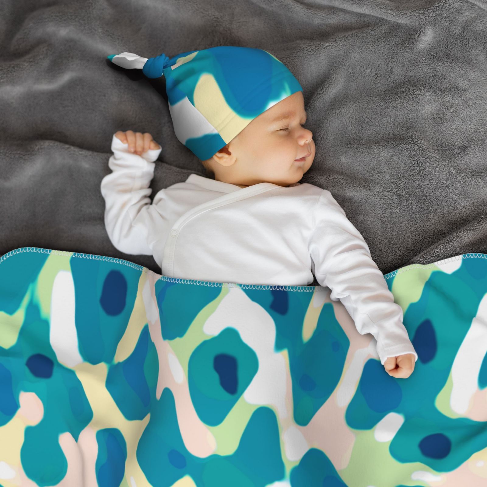 Baby Beanie Swaddle Blanket Set