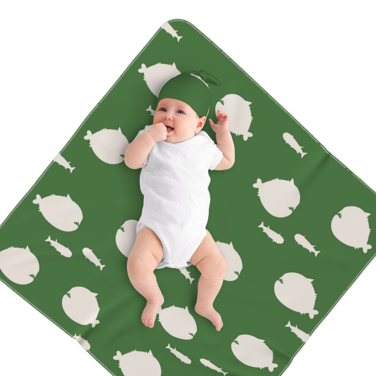 Baby Beanie Swaddle Blanket Set