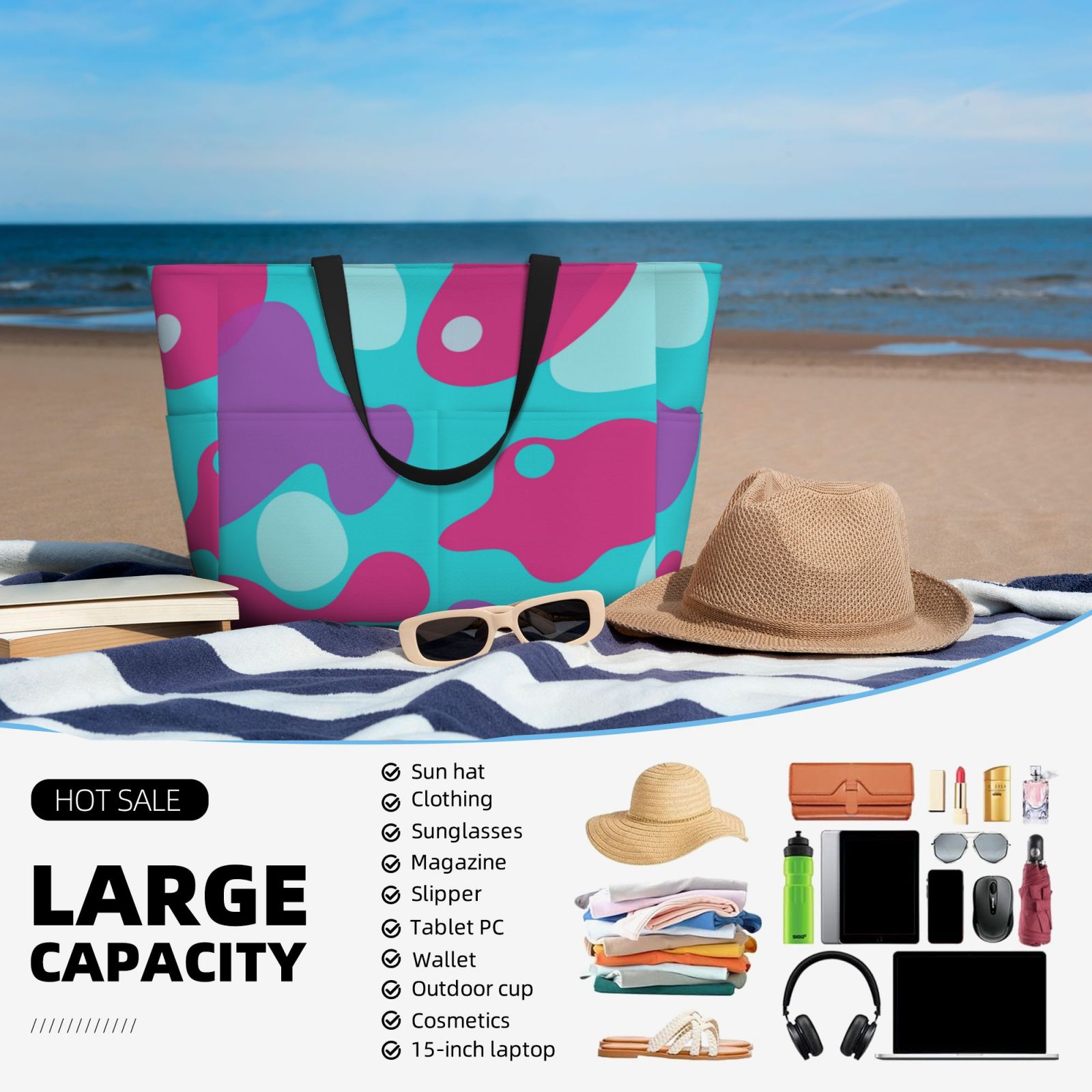 Large Capacity Beach Travel Bag