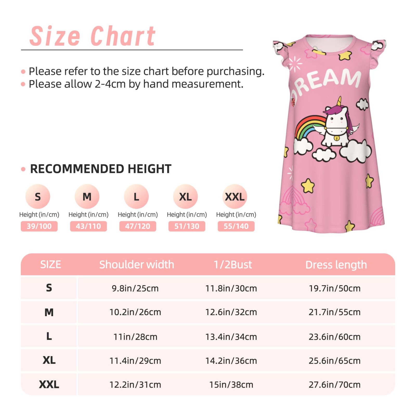 Girls Nightgowns Pajamas Dress