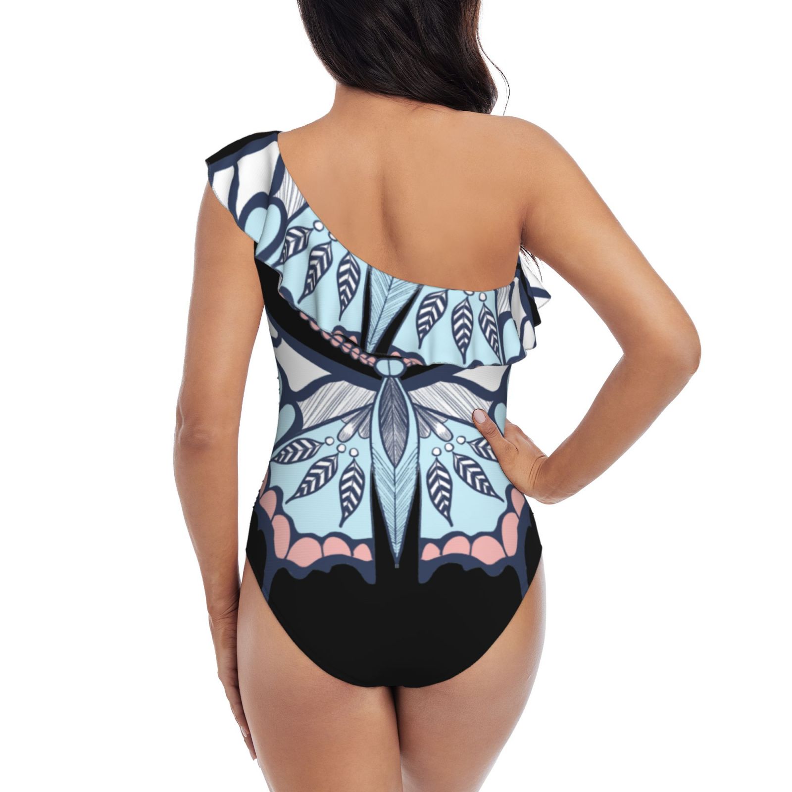 One Shoulder Ruffle Swimsuits