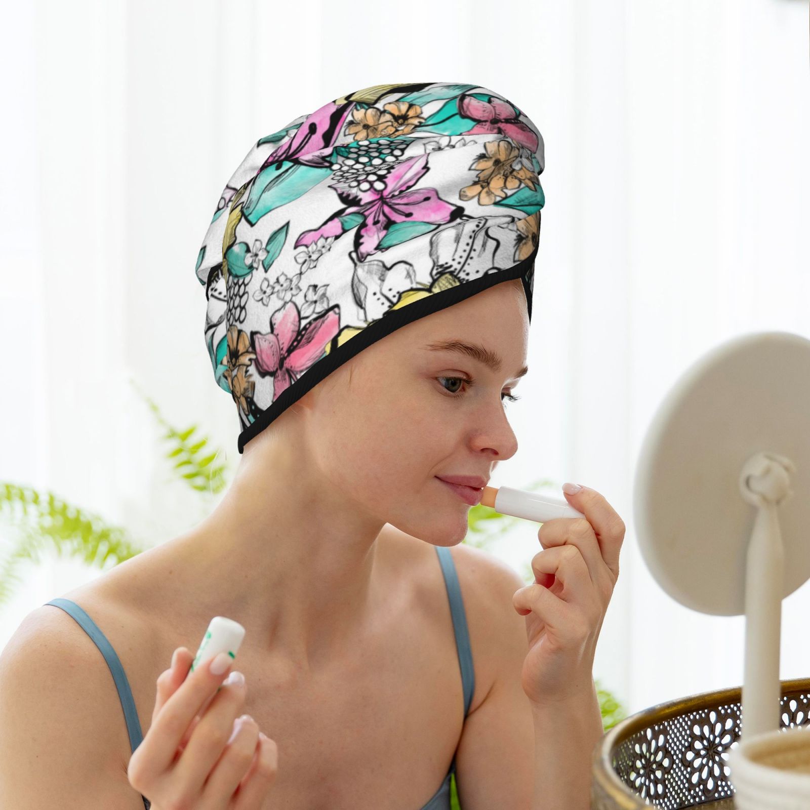 Coral Velvet Dry Hair Cap