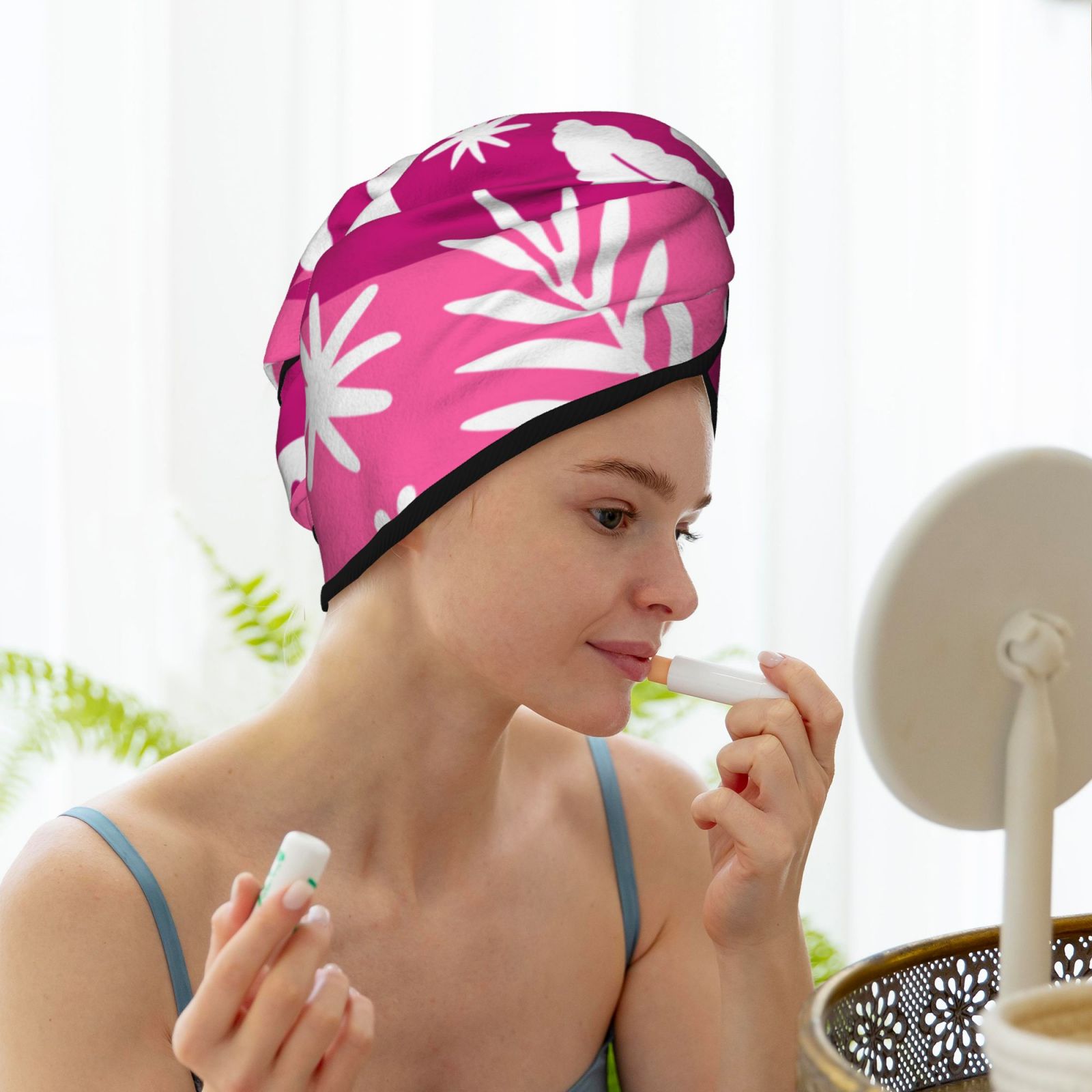 Coral Velvet Dry Hair Cap