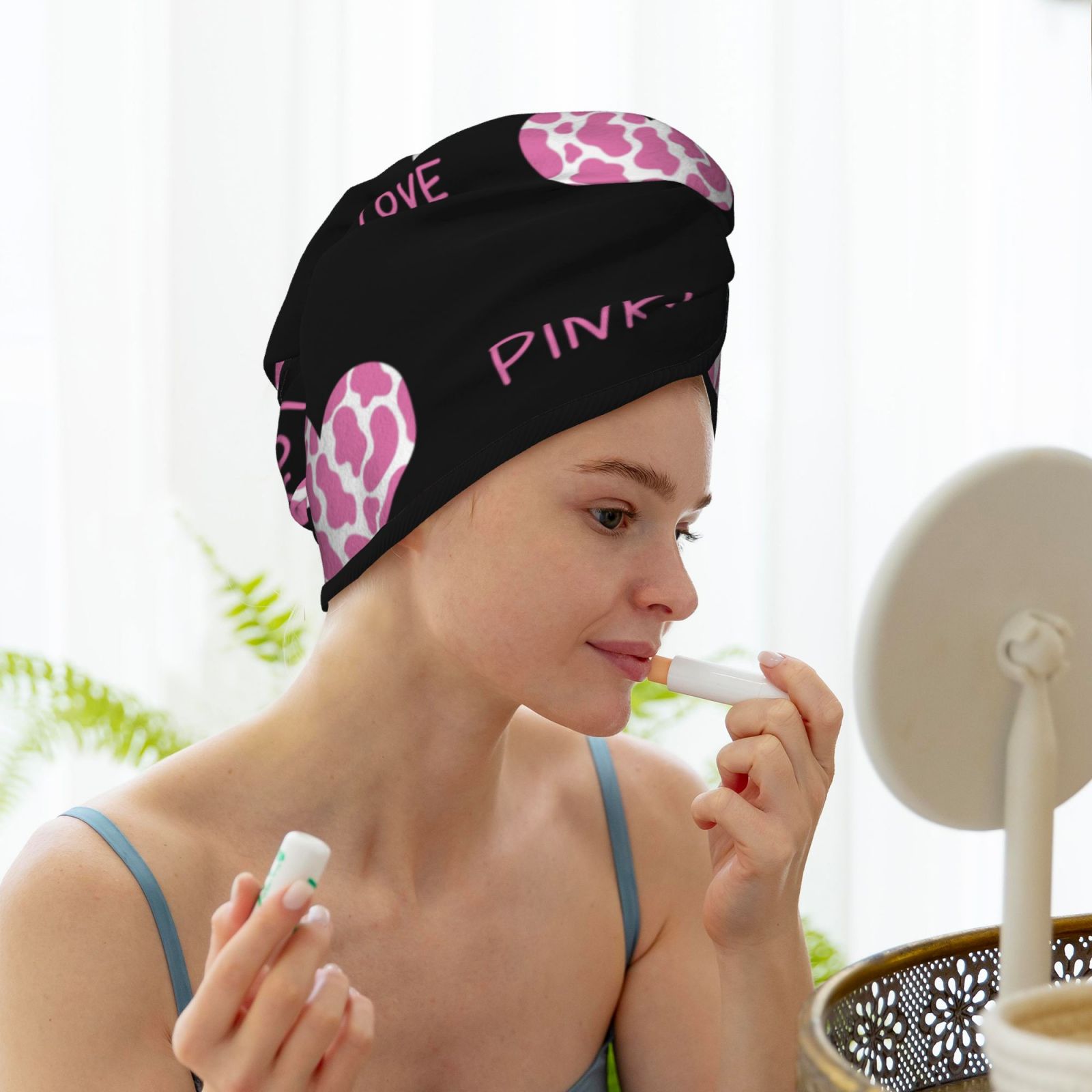 Coral Velvet Dry Hair Cap