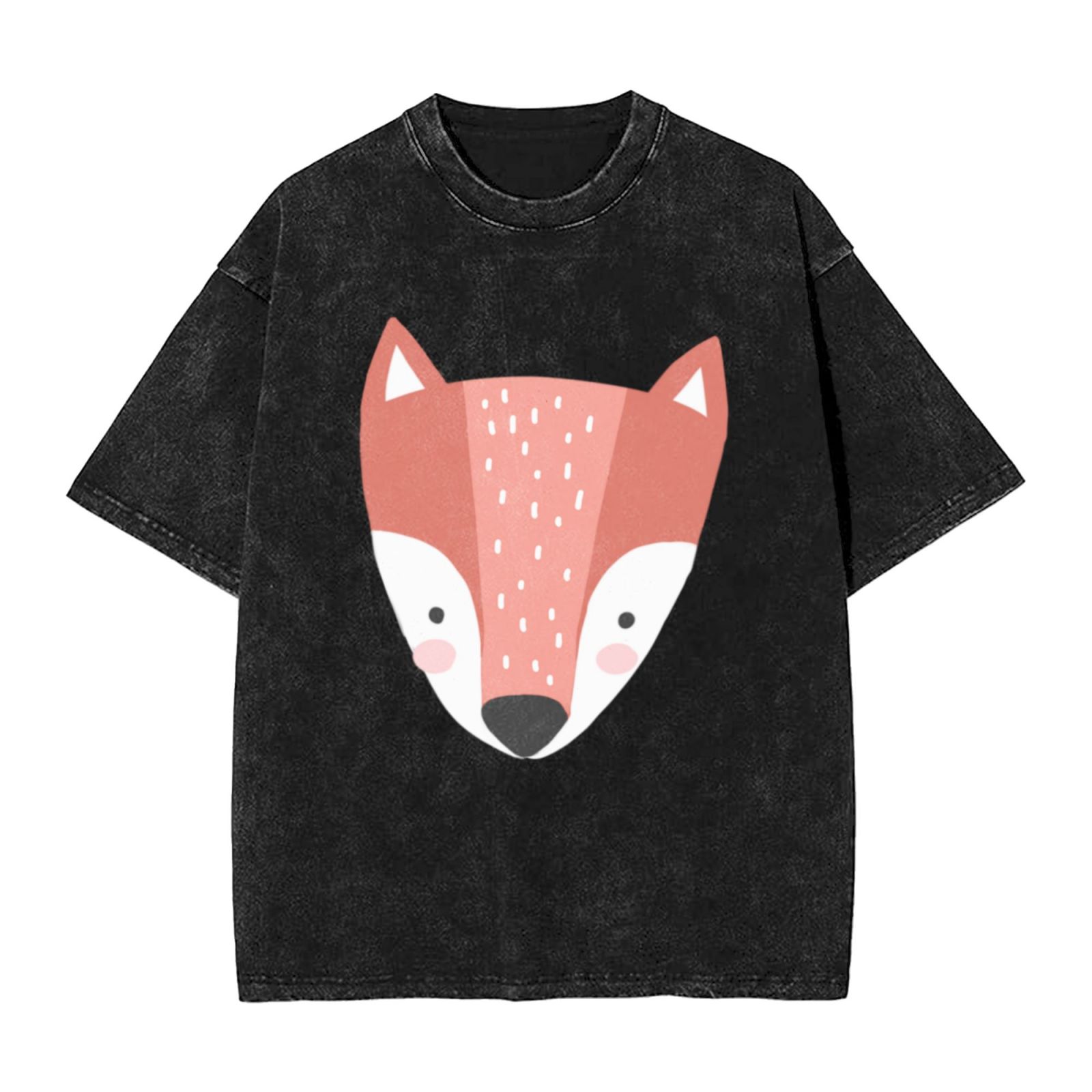 Men's Vintage Oversized T-Shirts Jumping little fox