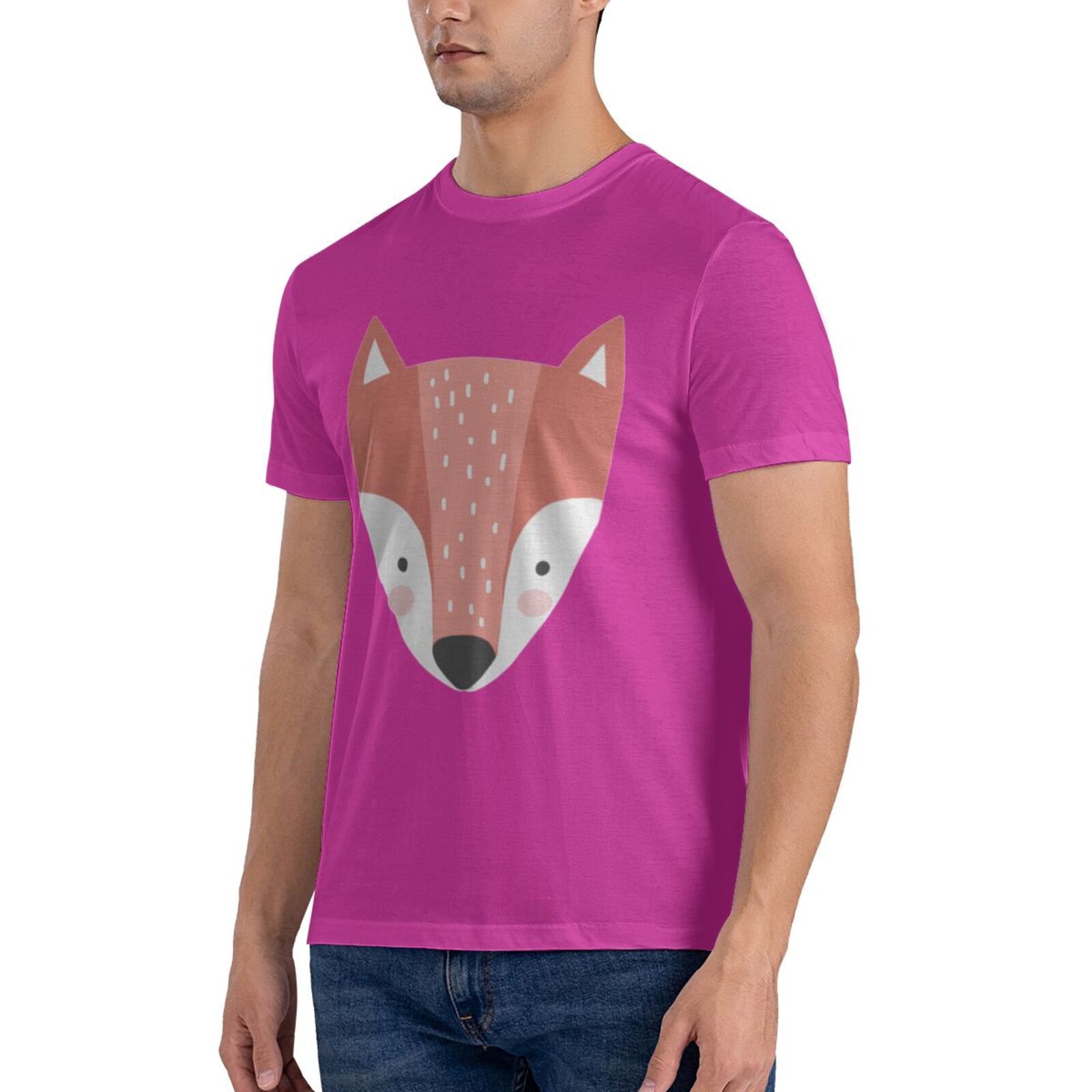 Men's Short Sleeve T-shirt Cute fox short-sleeve shirt