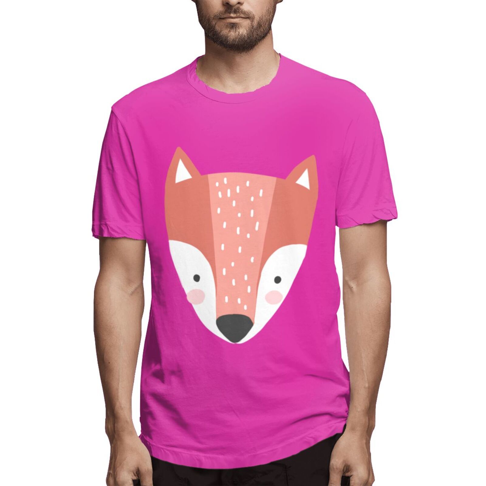 Men's Short Sleeve T-shirt Cute fox short-sleeve shirt