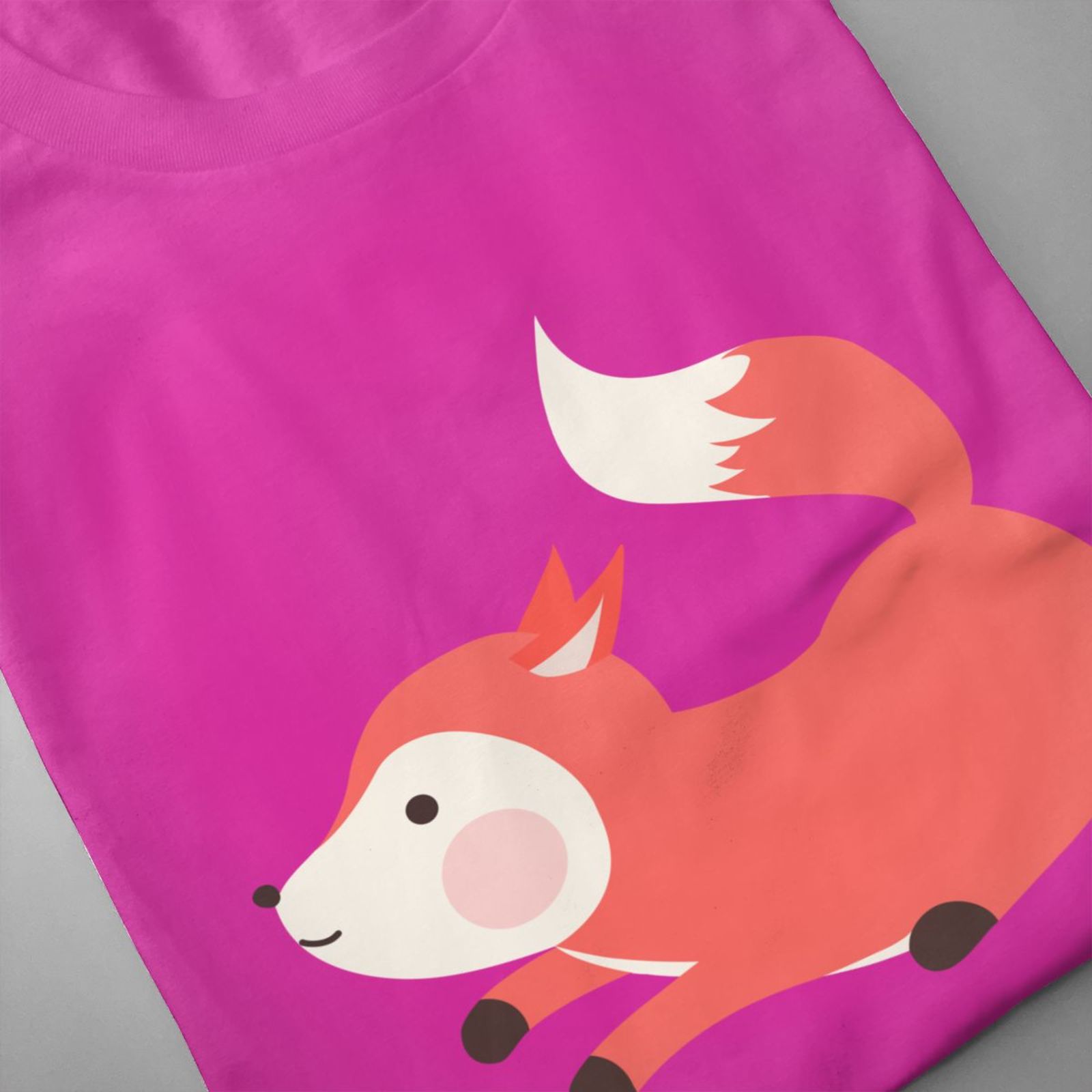 Men's Short Sleeve T-shirt Cute fox short-sleeve shirt