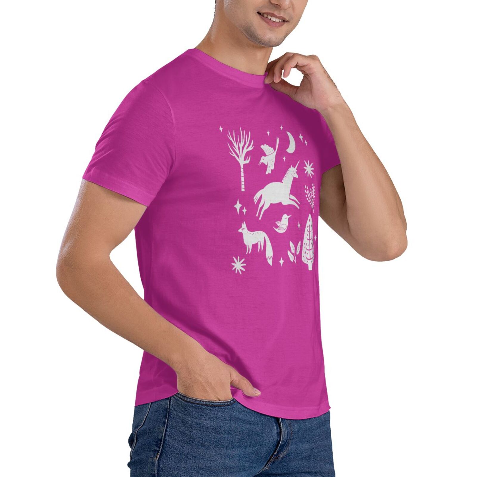 Men's Short Sleeve T-shirt Cute fox short-sleeve shirt