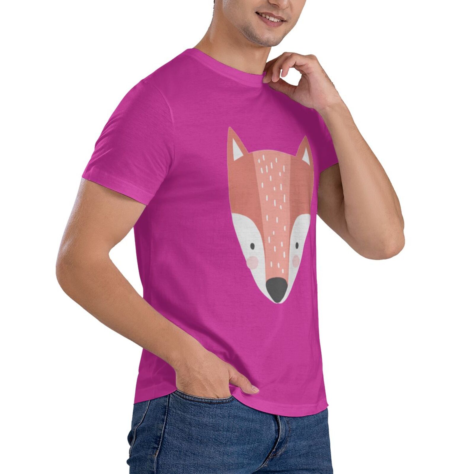 Men's Short Sleeve T-shirt Cute fox short-sleeve shirt