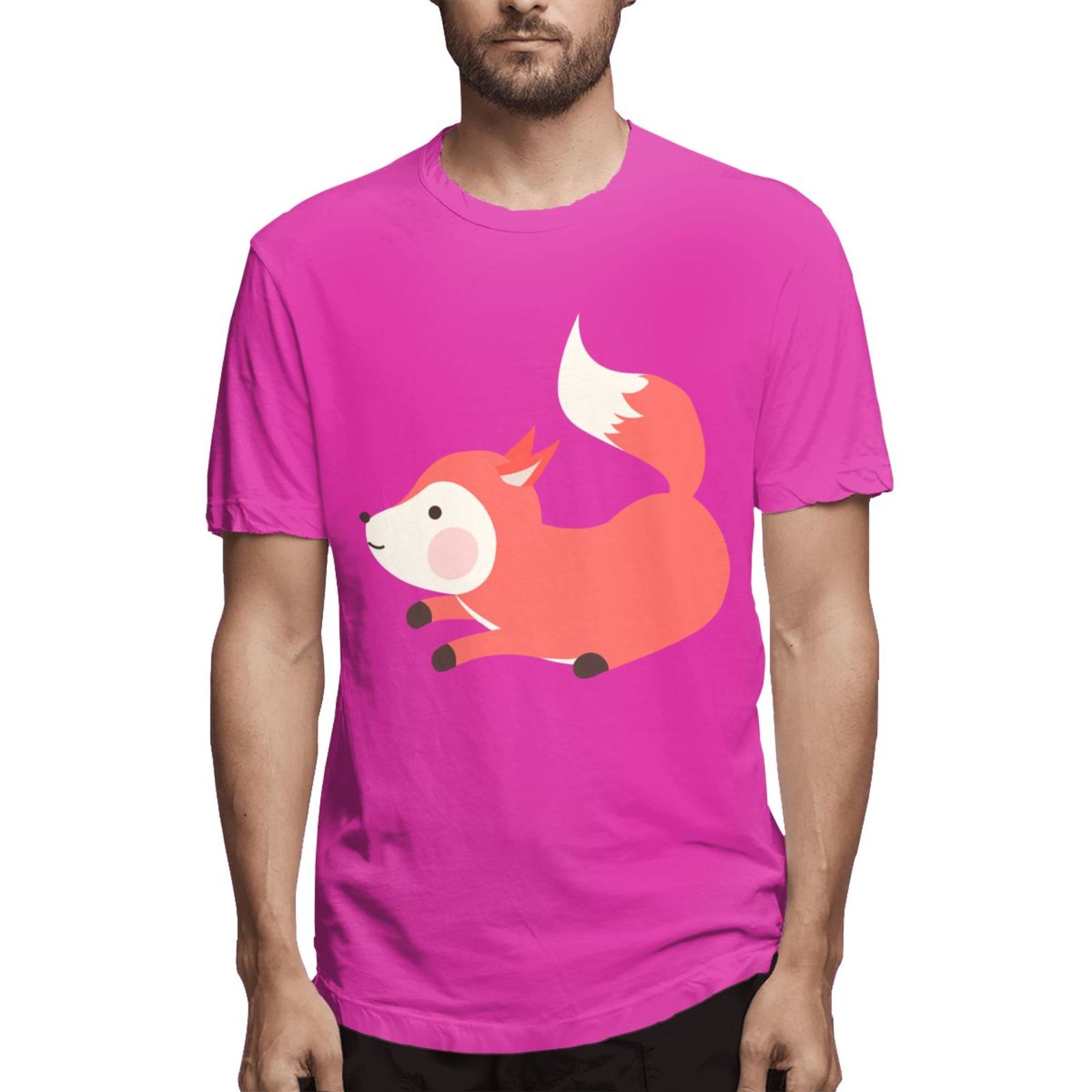 Men's Short Sleeve T-shirt Cute fox short-sleeve shirt