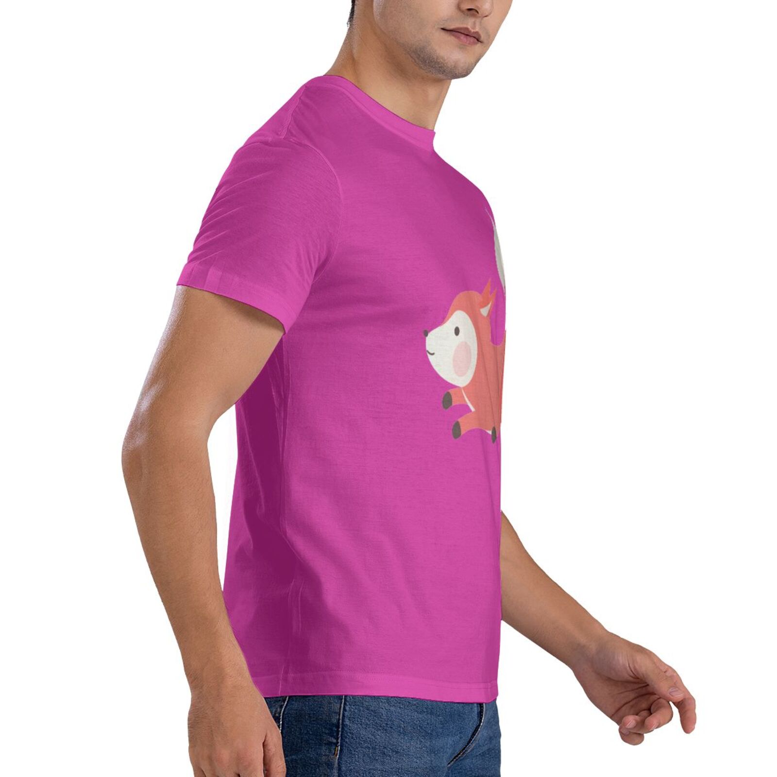 Men's Short Sleeve T-shirt Cute fox short-sleeve shirt