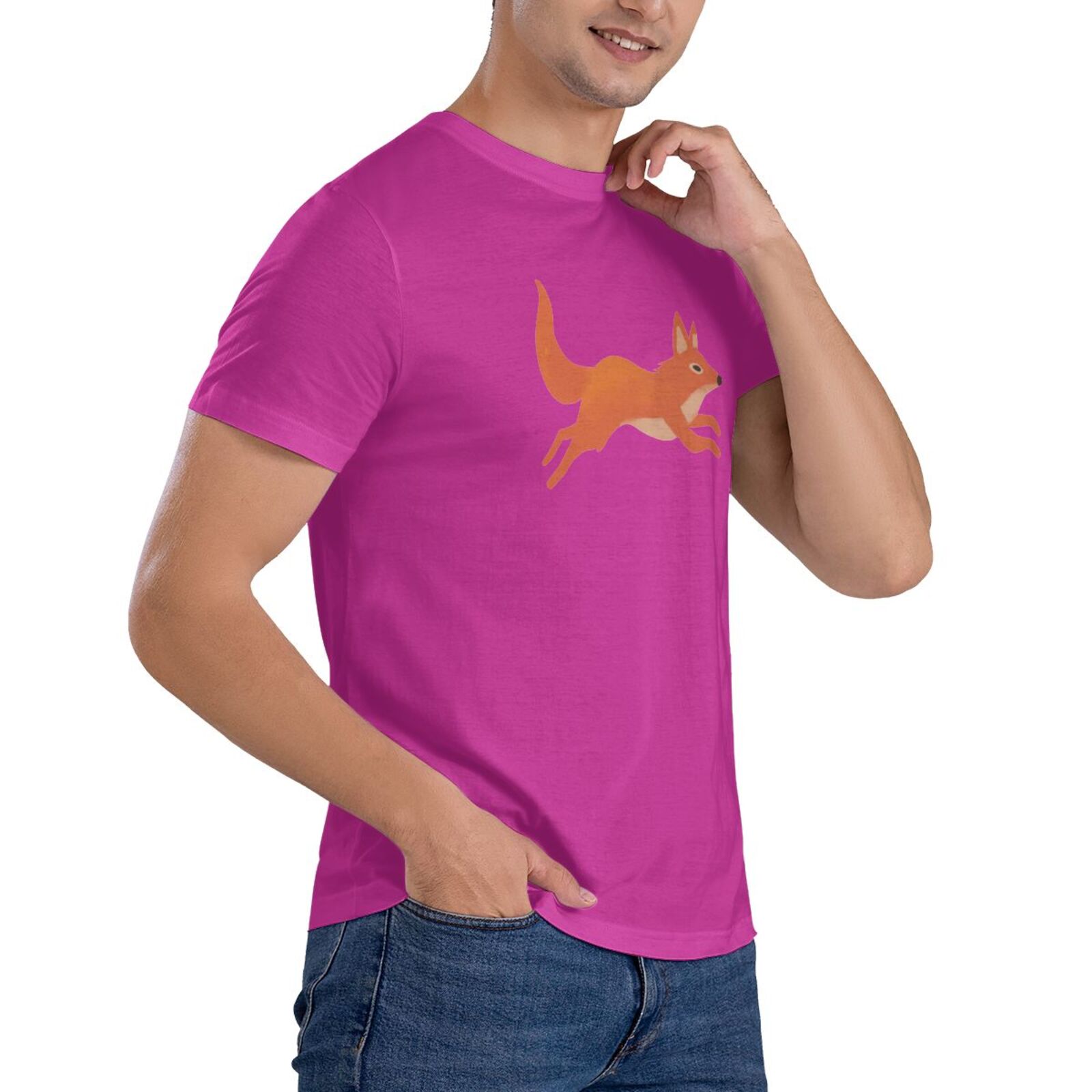 Men's Short Sleeve T-shirt Cute fox short-sleeve shirt