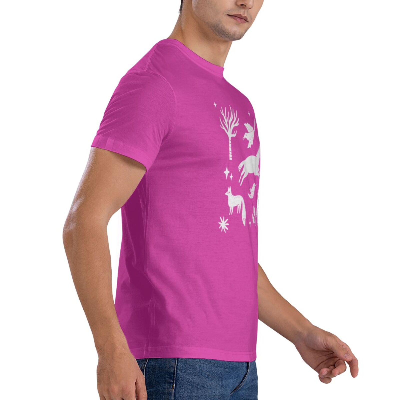 Men's Short Sleeve T-shirt Cute fox short-sleeve shirt