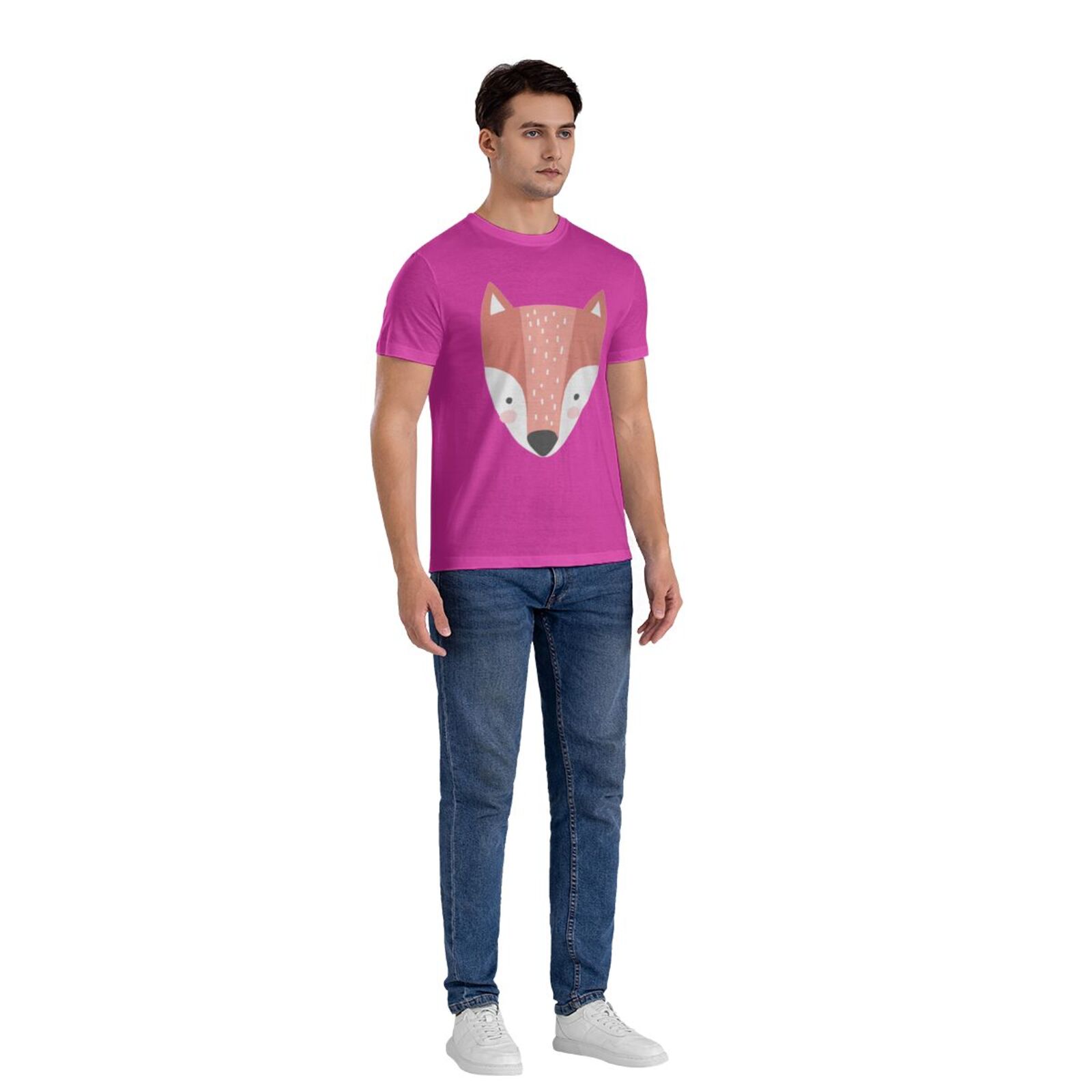 Men's Short Sleeve T-shirt Cute fox short-sleeve shirt