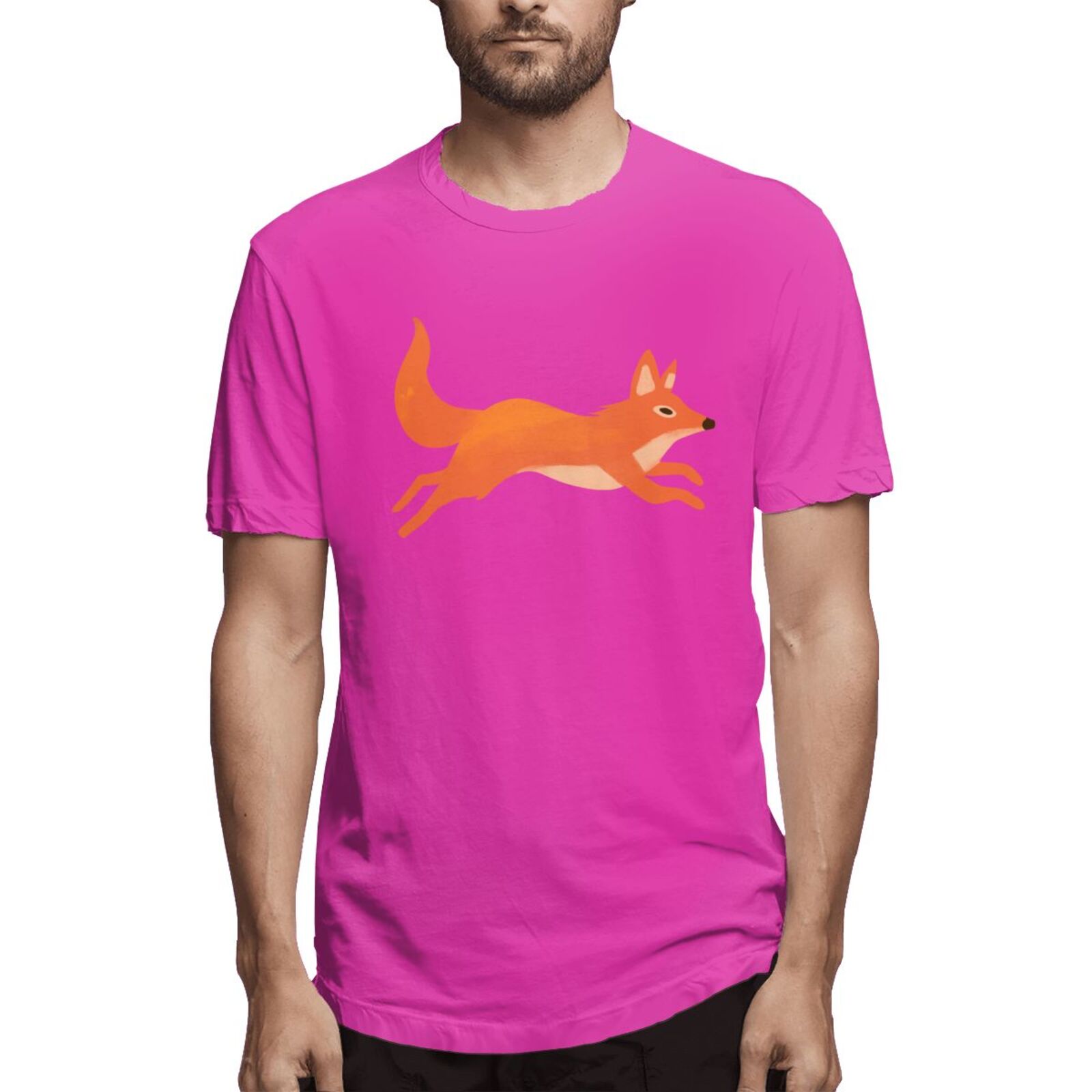 Men's Short Sleeve T-shirt Cute fox short-sleeve shirt