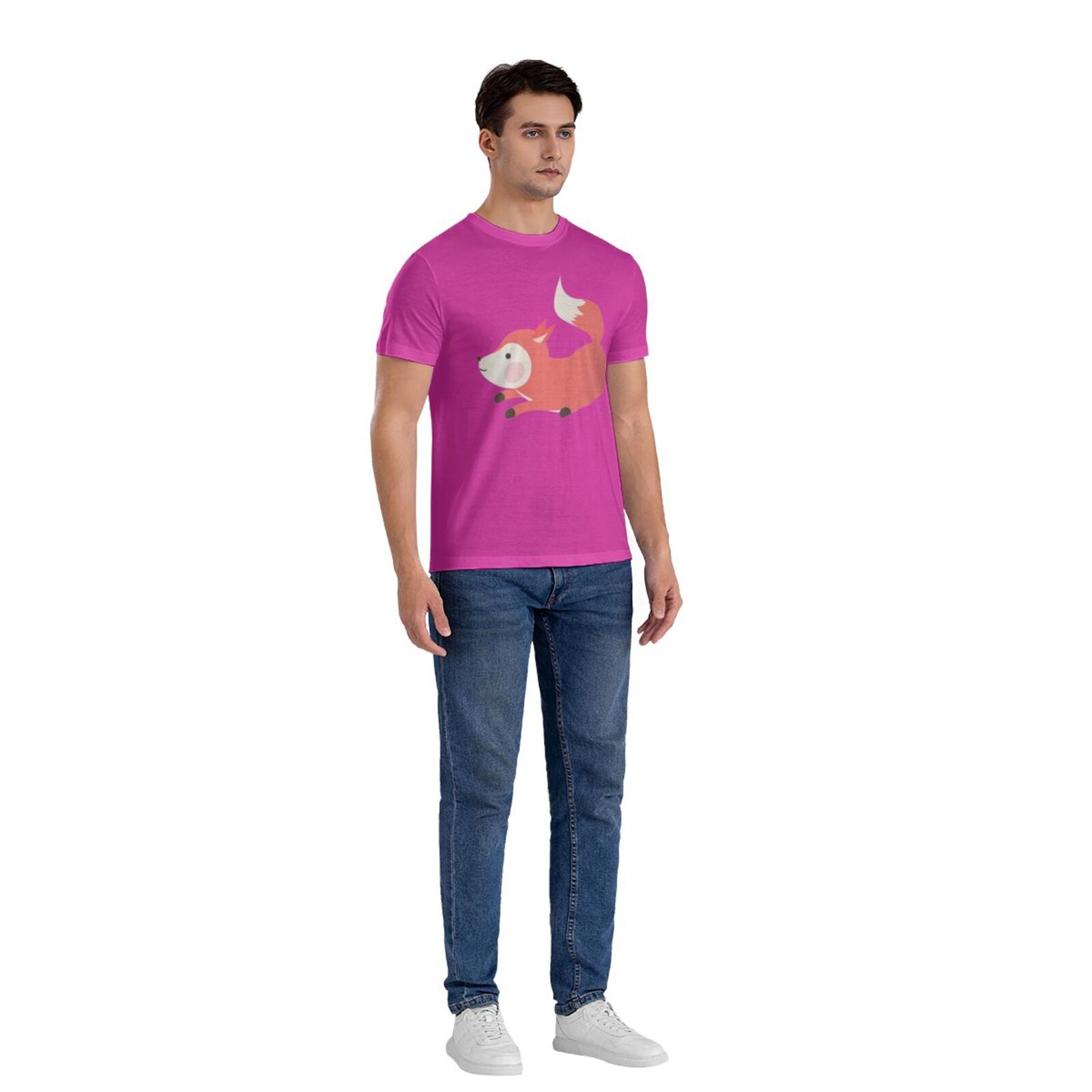 Men's Short Sleeve T-shirt Cute fox short-sleeve shirt