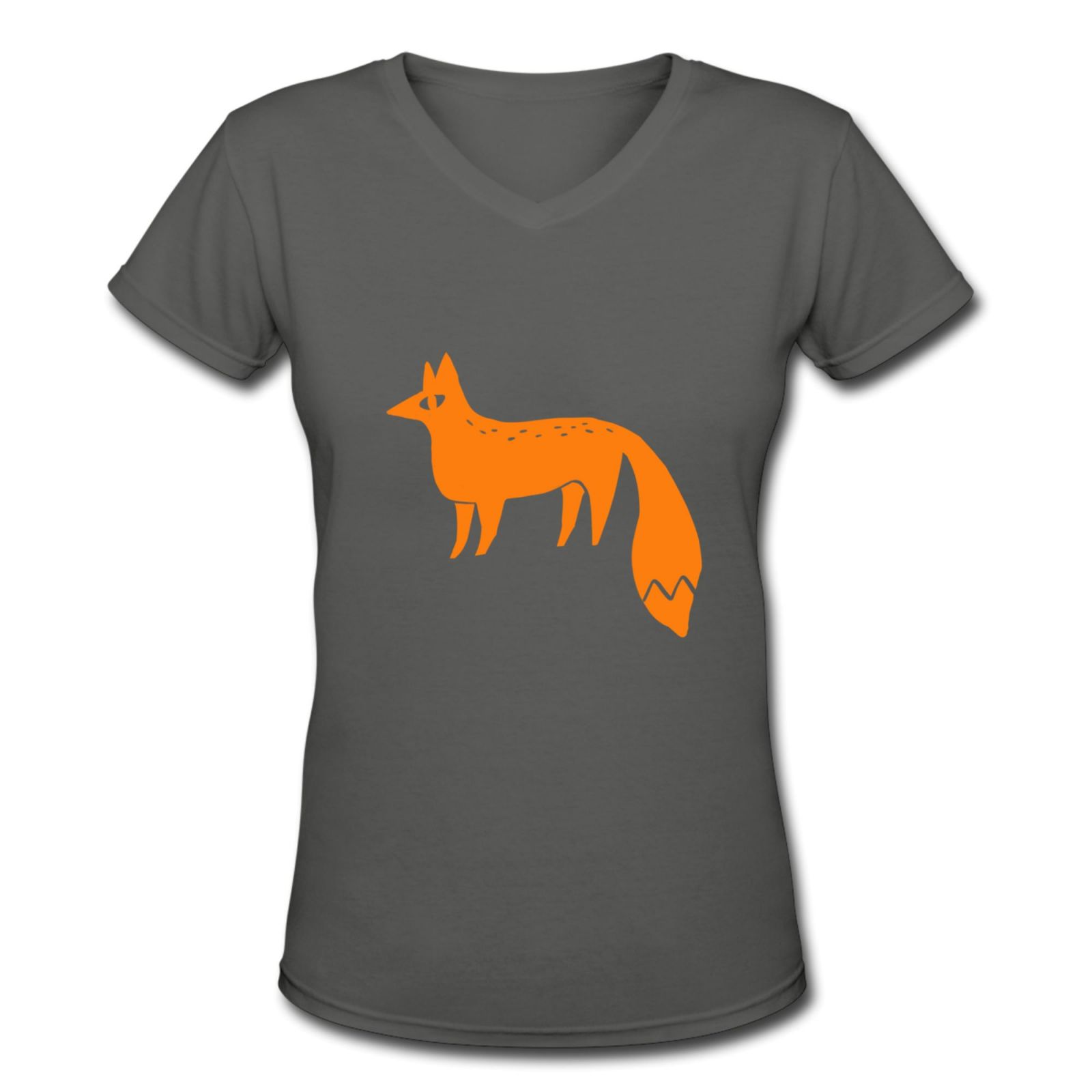 Women's V Neck T Shirts Running white fox