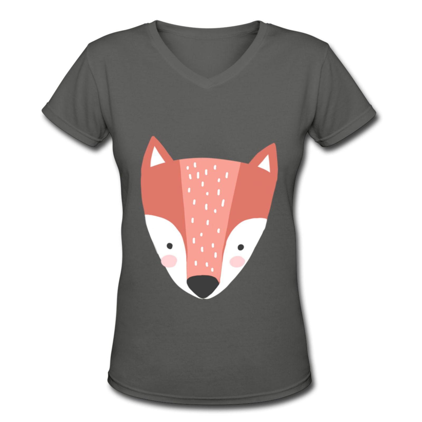 Women's V Neck T Shirts Running white fox