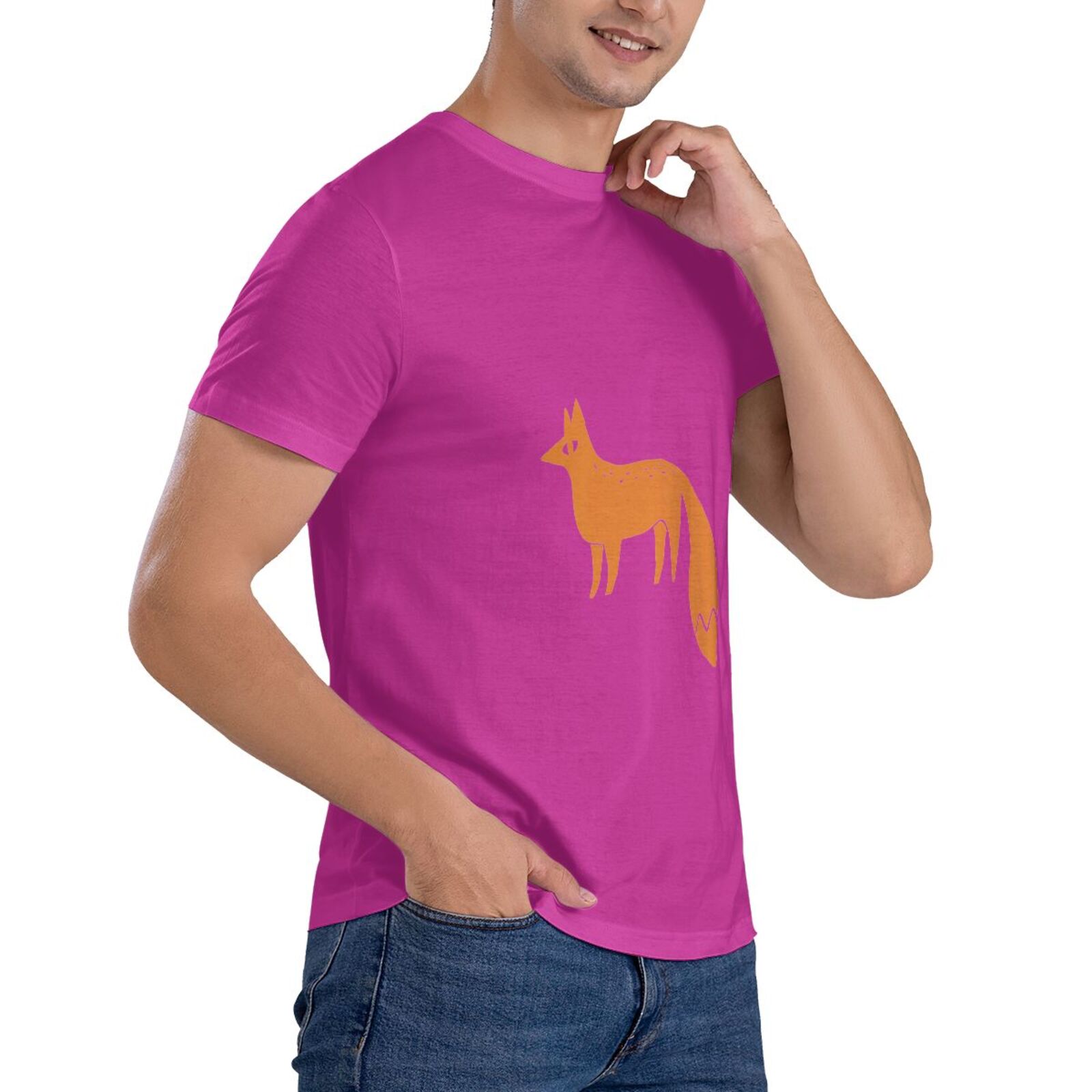 Men's Short Sleeve T-shirt Cute fox short-sleeve shirt