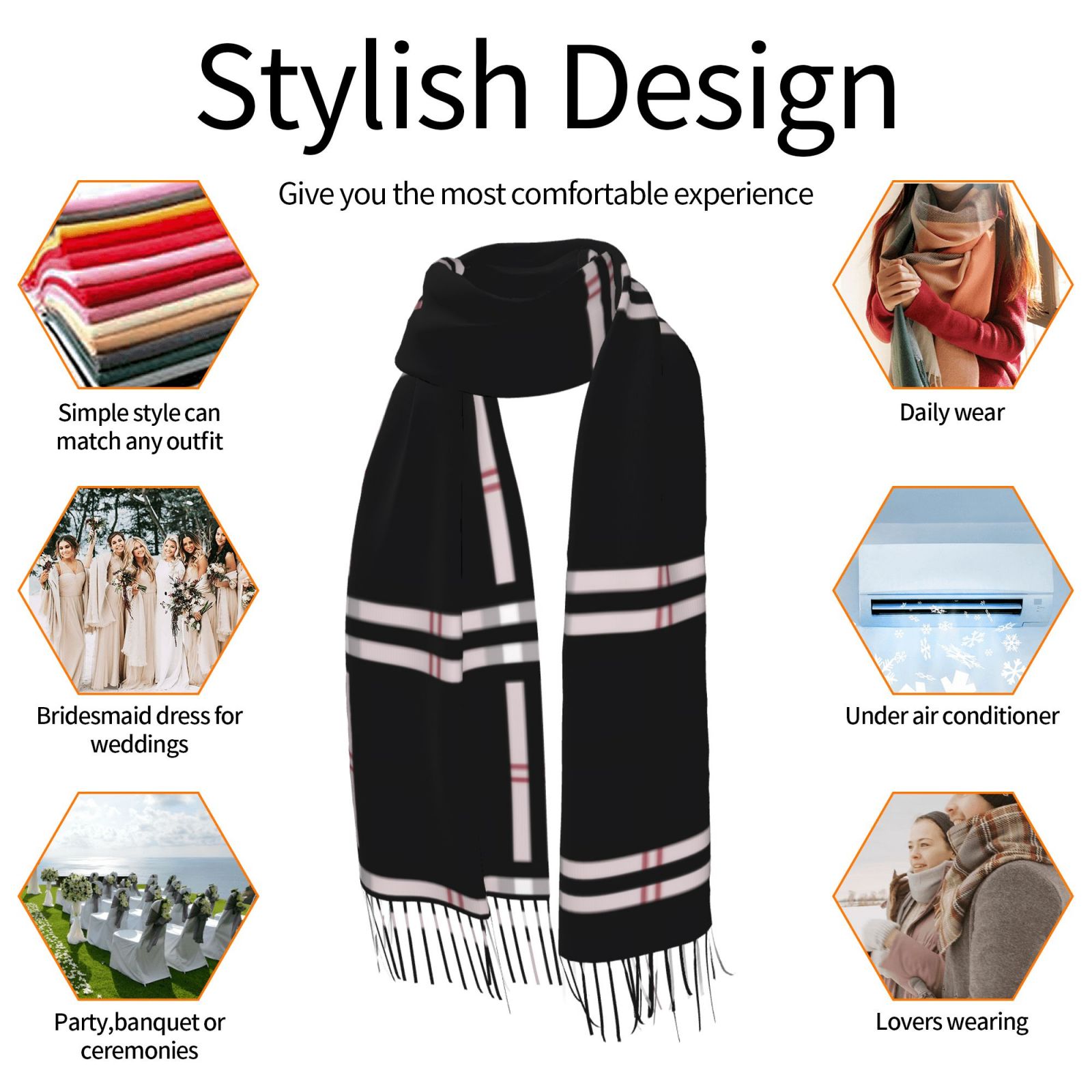 Cashmerette Fringed Scarf