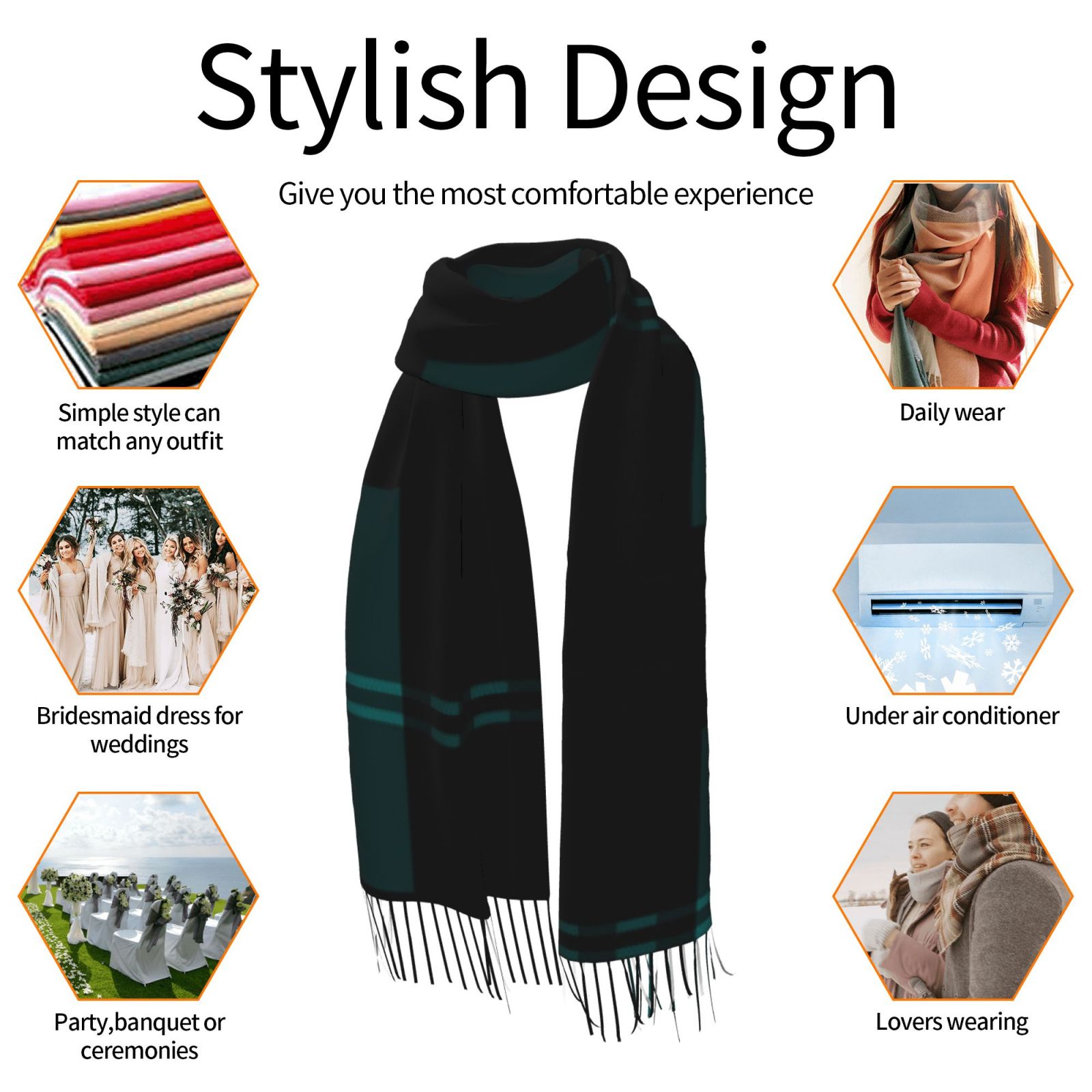 Cashmerette Fringed Scarf