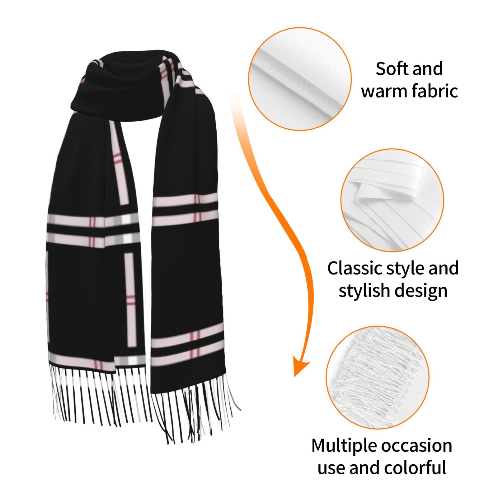 Cashmerette Fringed Scarf