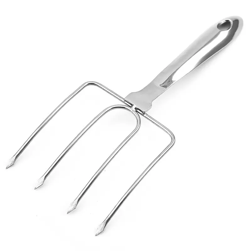 BBQ Chicken fork Camping Turkey Fork Stainless Steel Roasting Lifter Fork