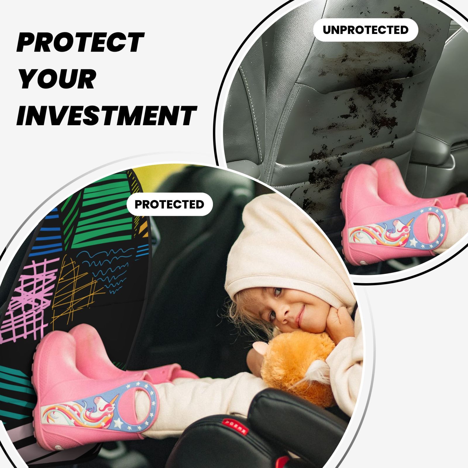 Anti-kick Storage Mat For Car Seats 2 Pcs