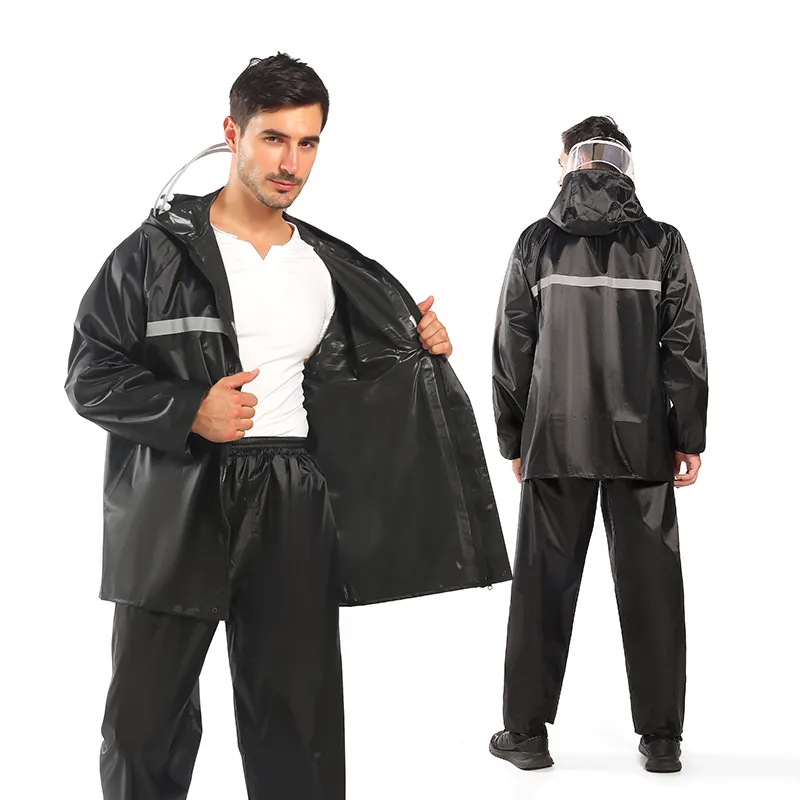 Hot sale waterproof jacket rain pants adult reflective motorcycle raincoat rain pants set reflective raincoat