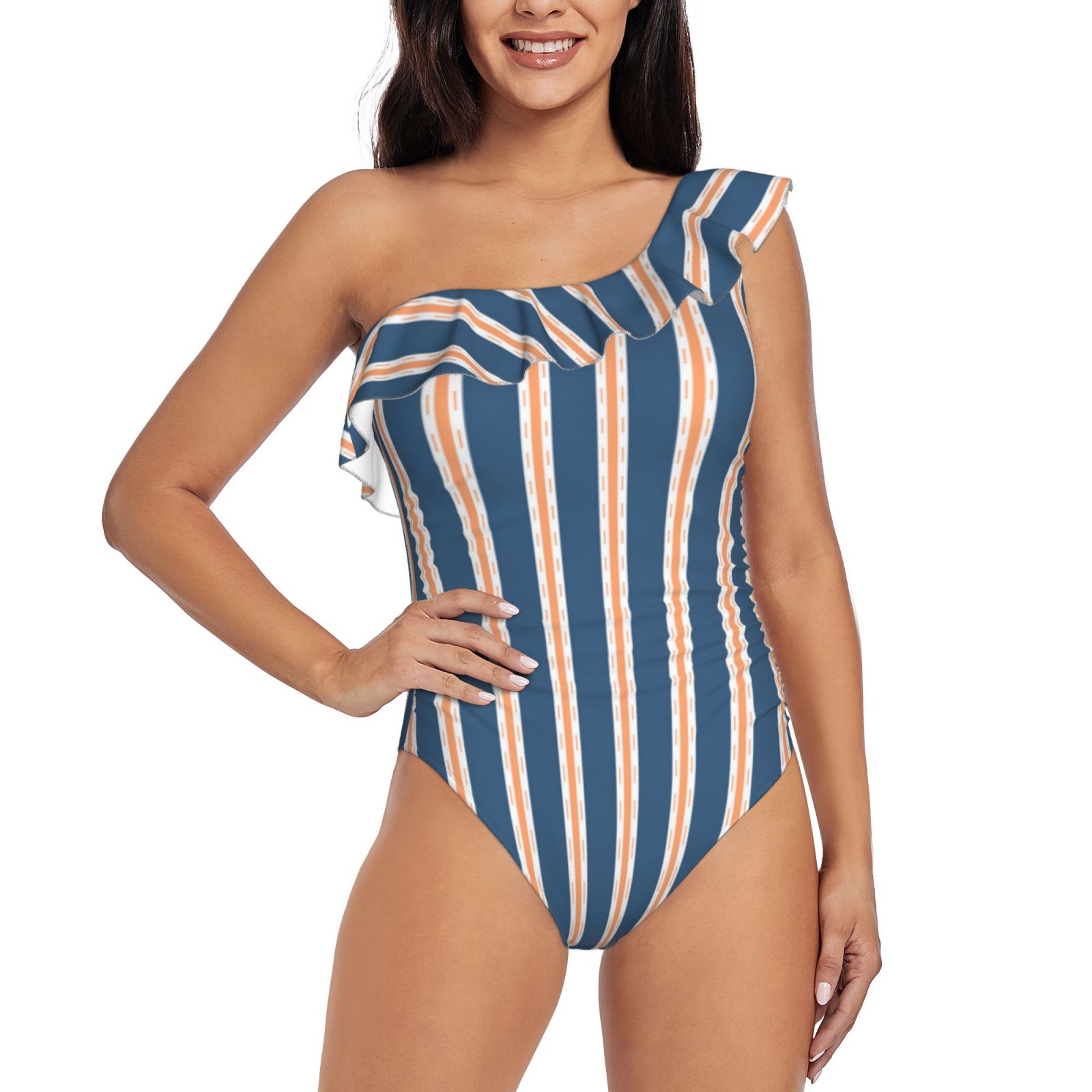 One Shoulder Ruffle Swimsuits