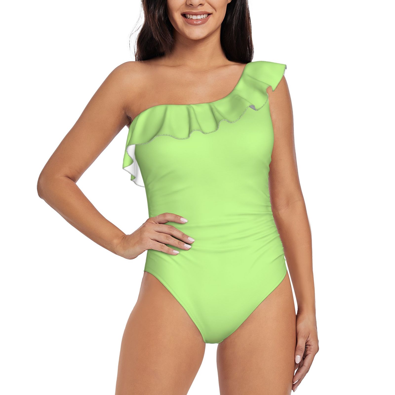 One Shoulder Ruffle Swimsuits