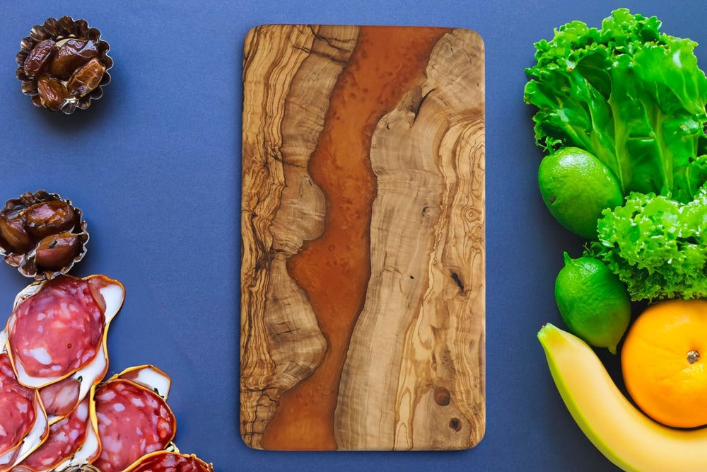 Handmade Olive Wood Resin Cutting Board