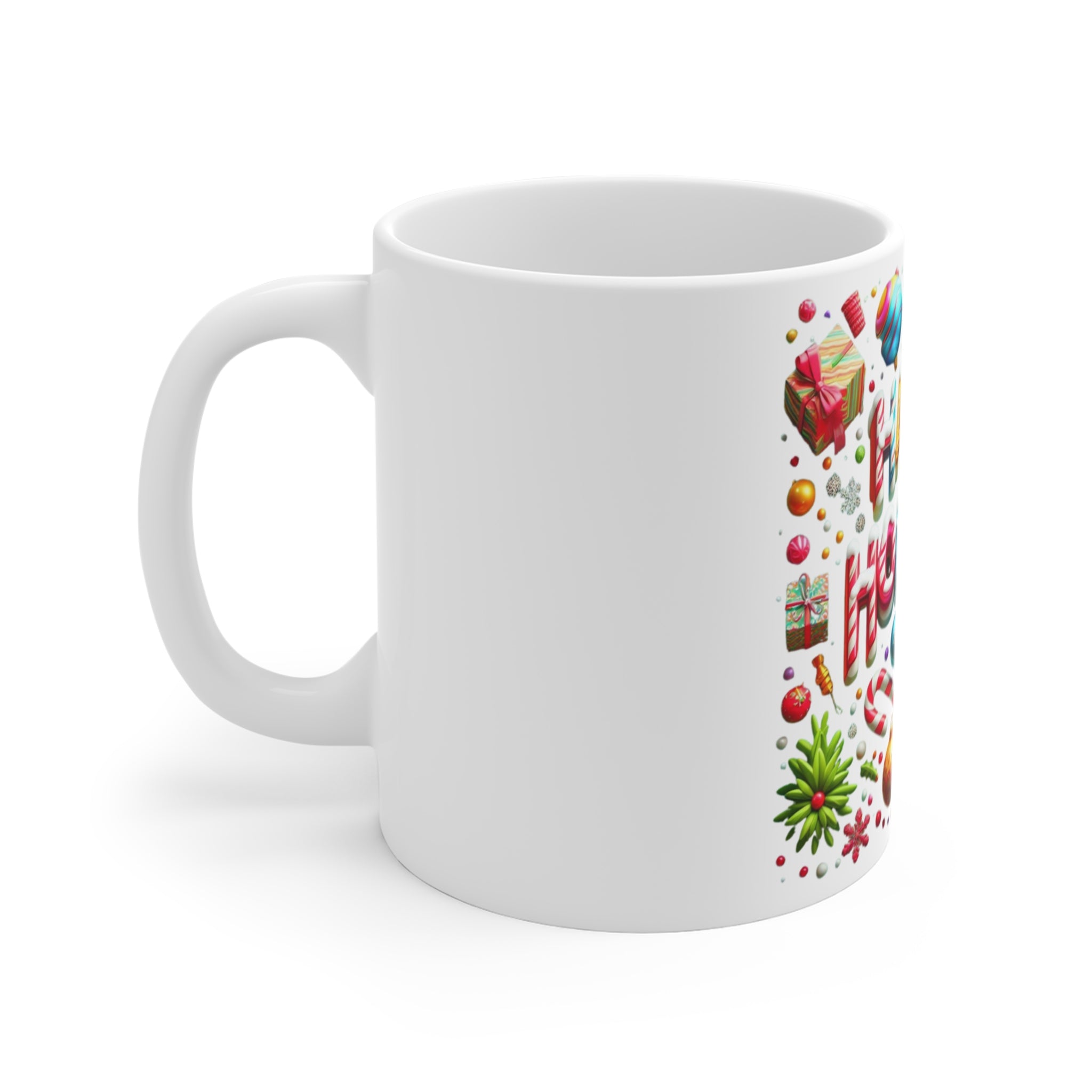 Holiday Design Mug 11oz | White Ceramic | Lead & BPA-Free | Ideal for Coffee & Tea