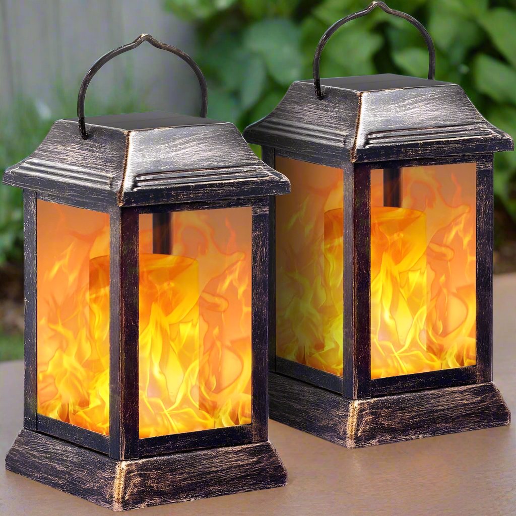 Solar LED Flickering Flame Lanterns