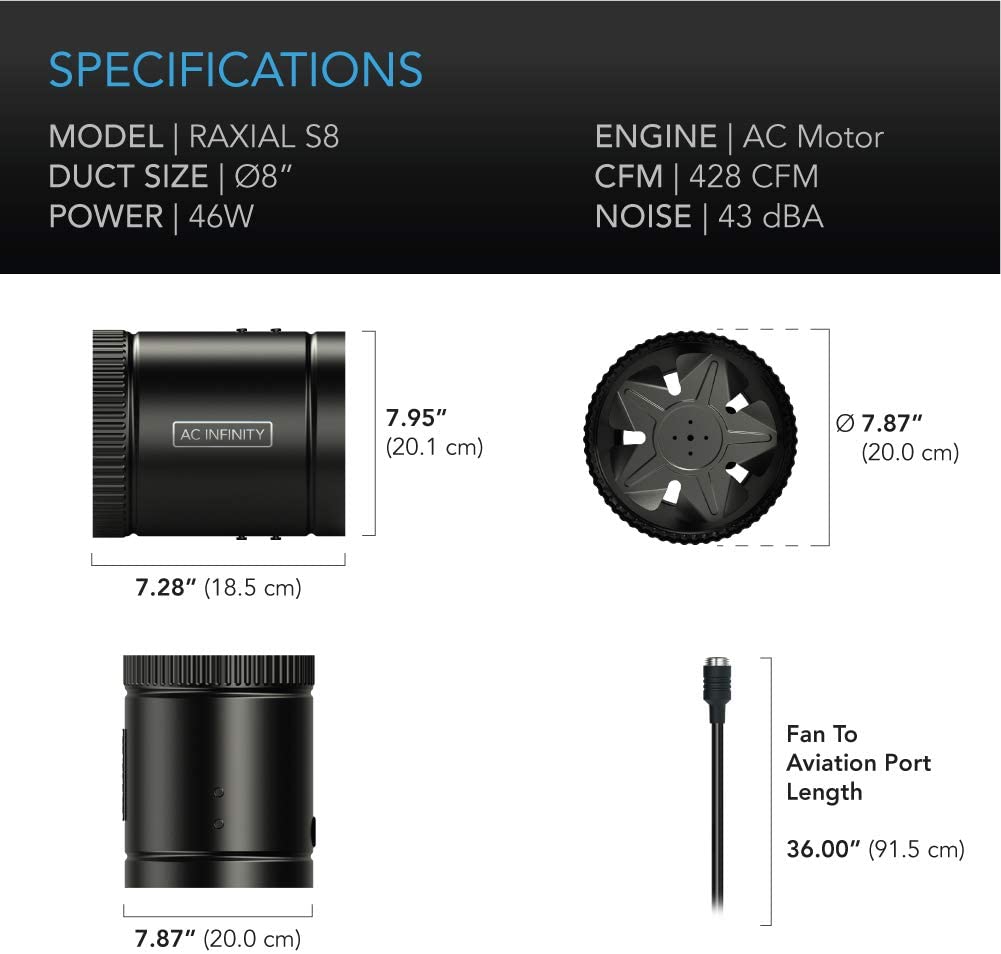 AC Infinity Booster Duct Fan 8