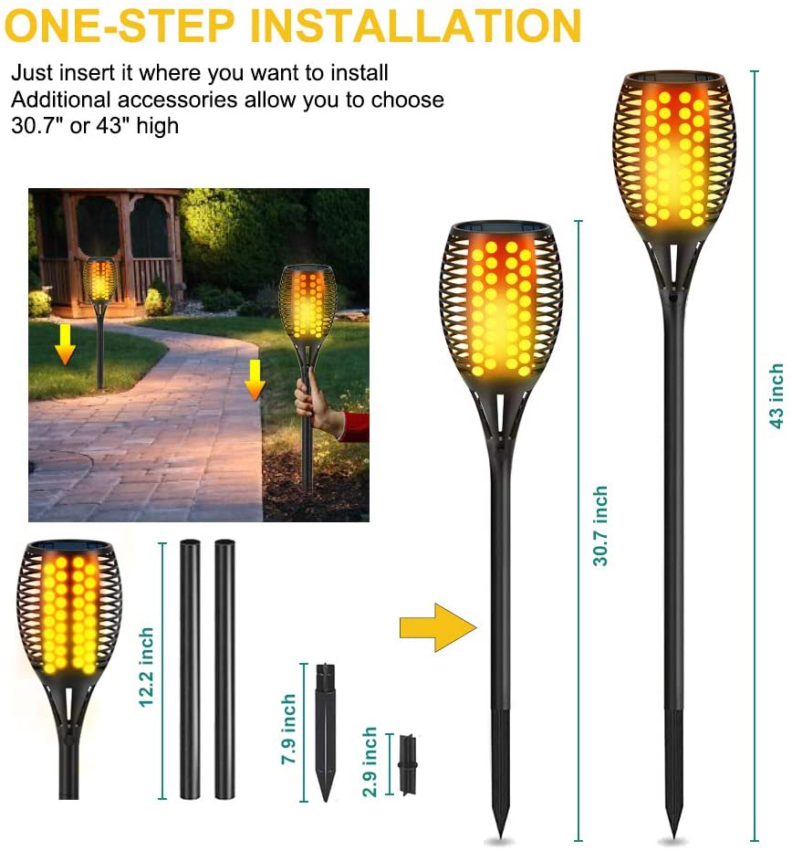 Flickering Flame Solar Torch Lights