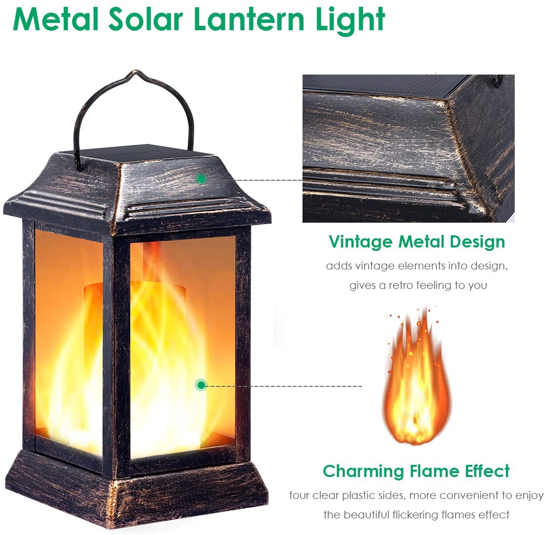 Solar LED Flickering Flame Lanterns