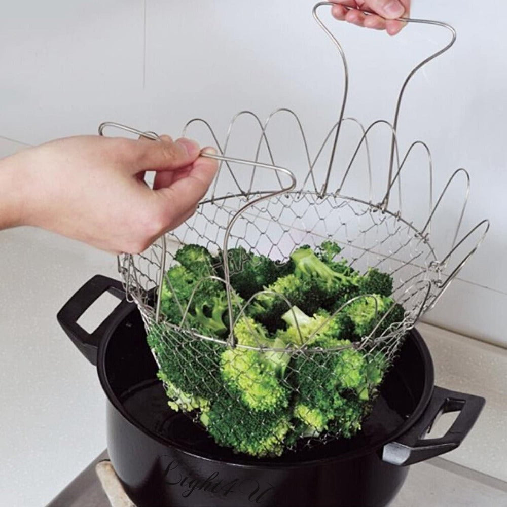 Foldable Steam Fry Cooking Basket