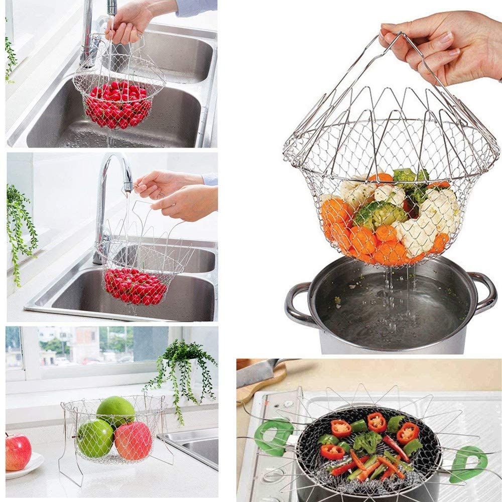 Foldable Steam Fry Cooking Basket