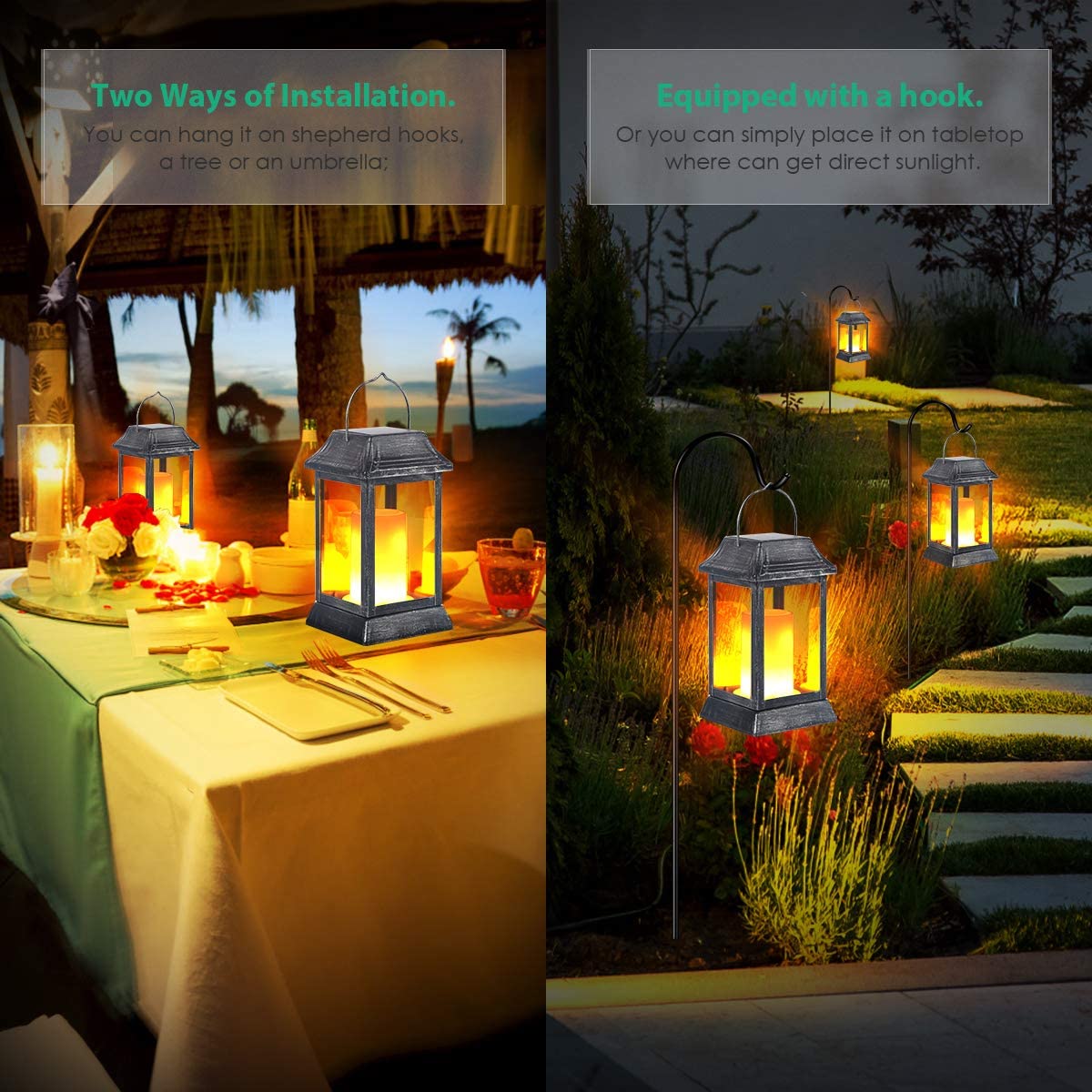 Solar LED Flickering Flame Lanterns