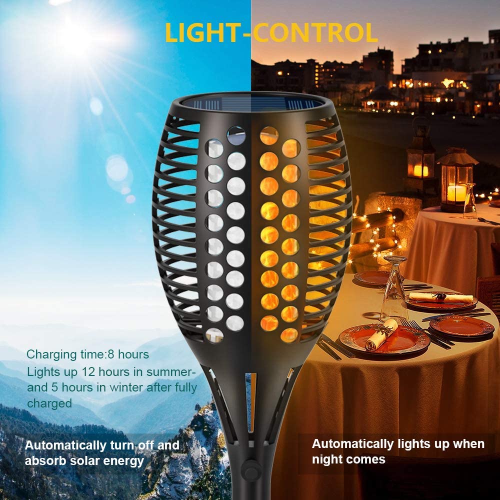 Flickering Flame Solar Torch Lights