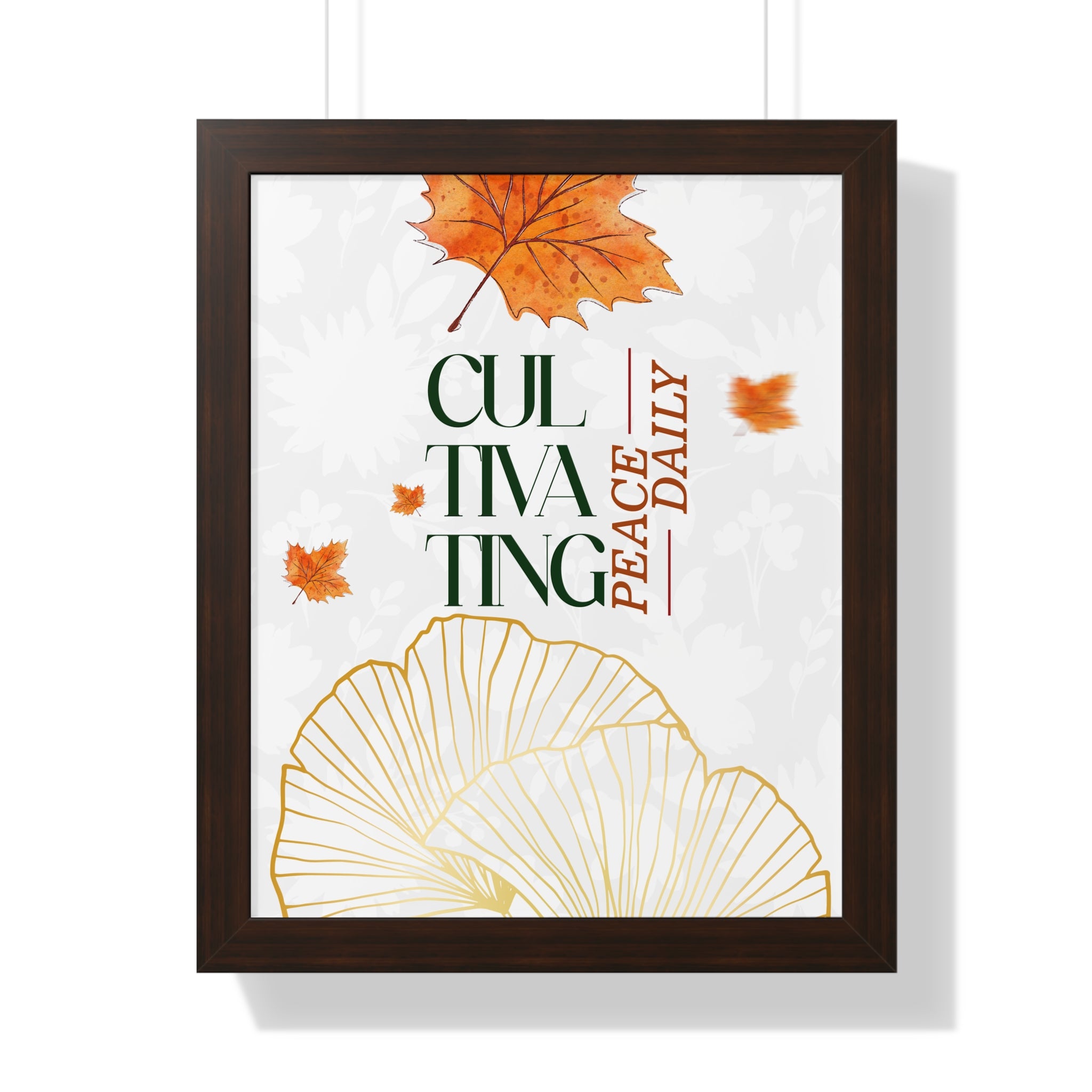 Framed Vertical Poster – 'Cultivating Peace Daily' Floral Art for Garden Lovers