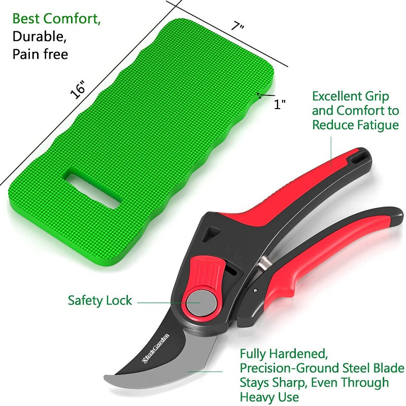 Garden Tools Set With Knee Pad