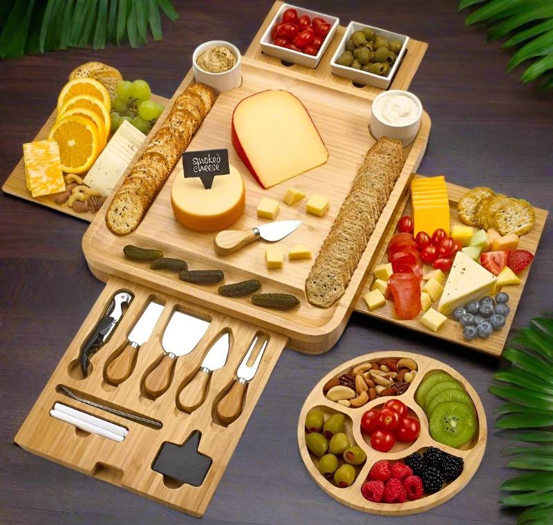 Premium Bamboo Cheese Board Set