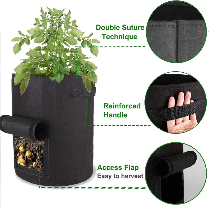 Vegetable Grow Bags Black