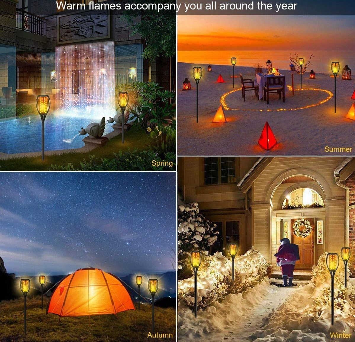 Flickering Flame Solar Torch Lights