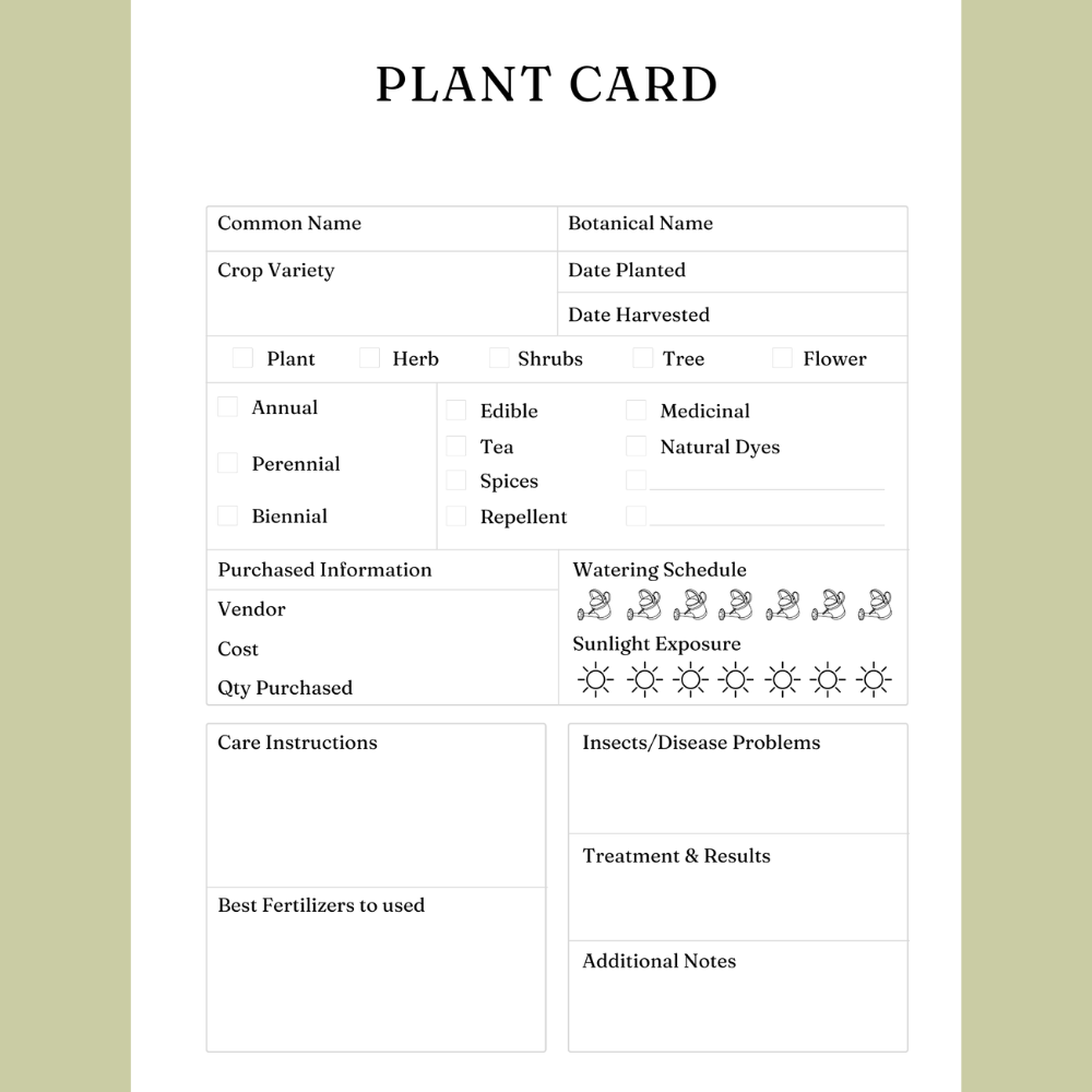 Printable Garden Planner - 40 Pages in Black & White