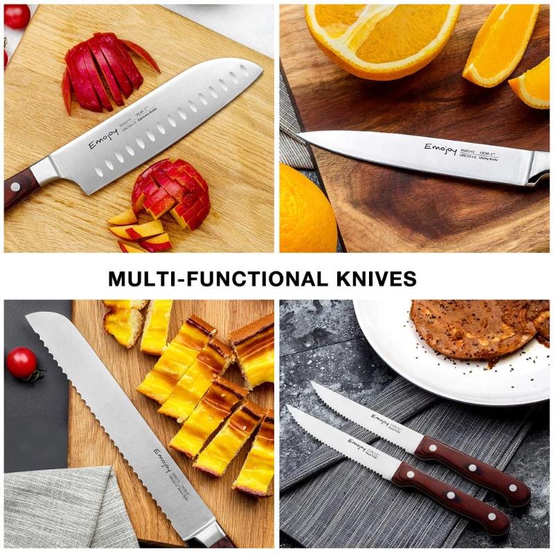 German Steel Kitchen Knife Set 15-Piece